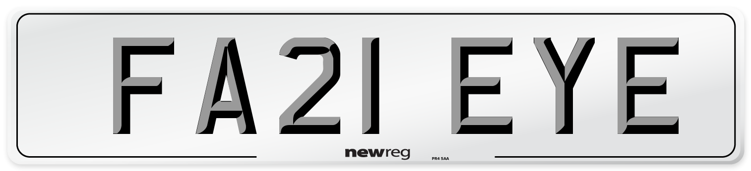 FA21 EYE Number Plate from New Reg